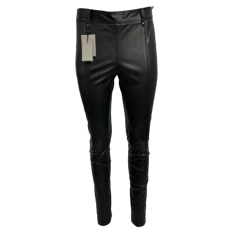 Big Discounts Tom Ford High-Rise Slim-Fit Pants in Black Leather