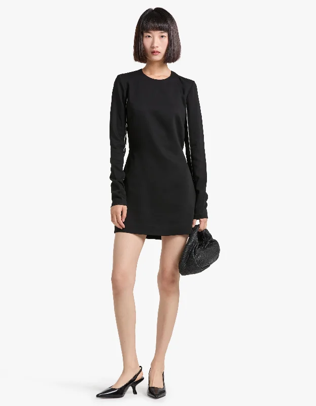 Effortless Chic Apparel Raw Edge Mini Dress - Black