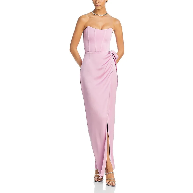 End Of Season Sale V. Chapman Womens June Satin Strapless Evening Dress