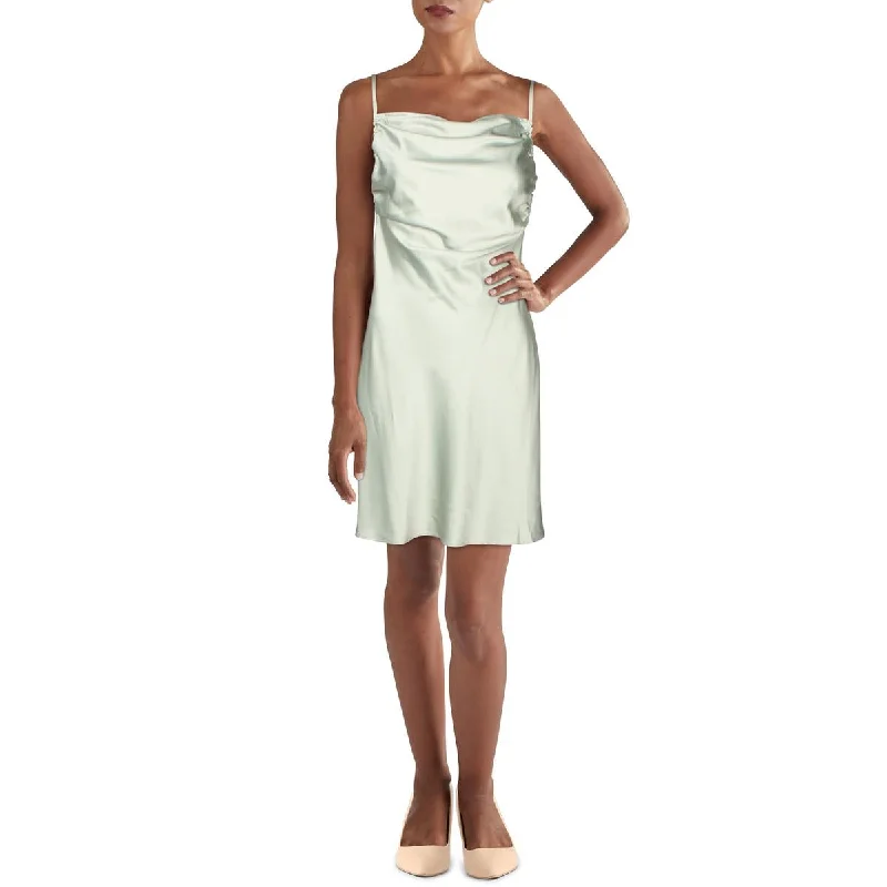 Elevate Your Wardrobe Danielle Bernstein Womens Solid Satin Slip Dress