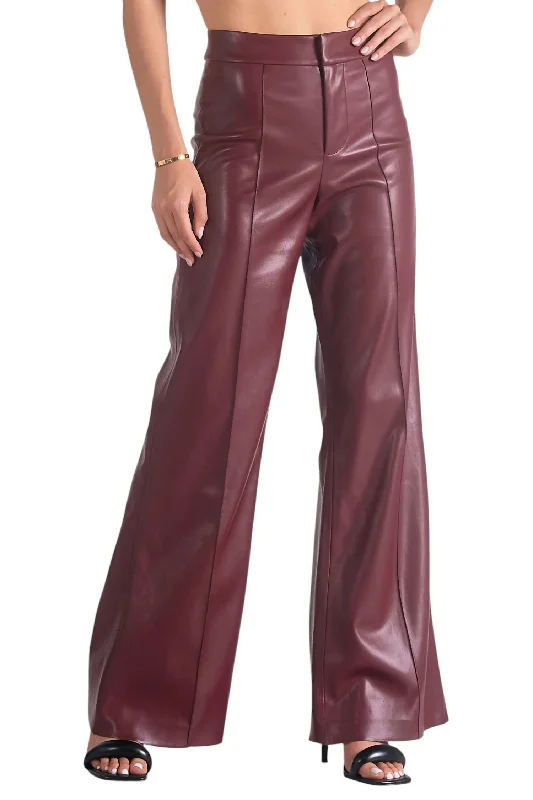 Flash Sales High Waist Flare Pant In Burgundy