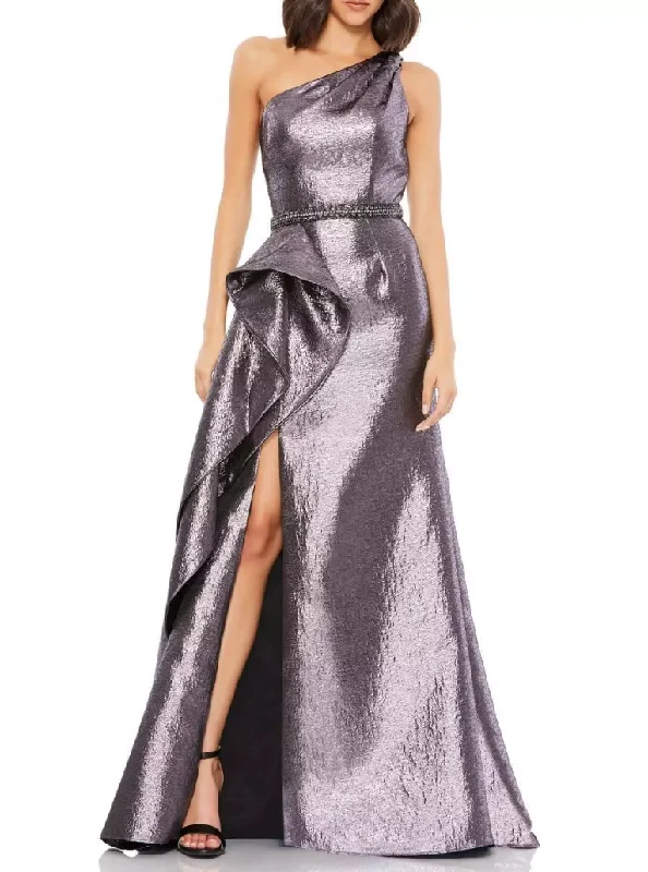 Effortless Sophistication 0 - mac duggal purple amethyst metallic one shoulder asymmetrical gown