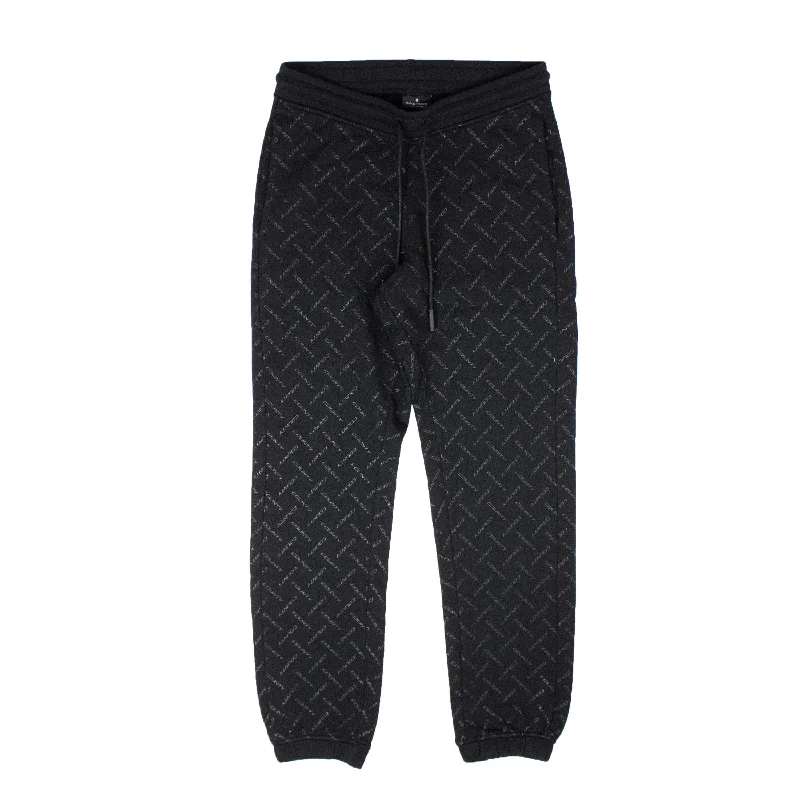 High End Designer Brands Discount Black All Over Country Sweatpants