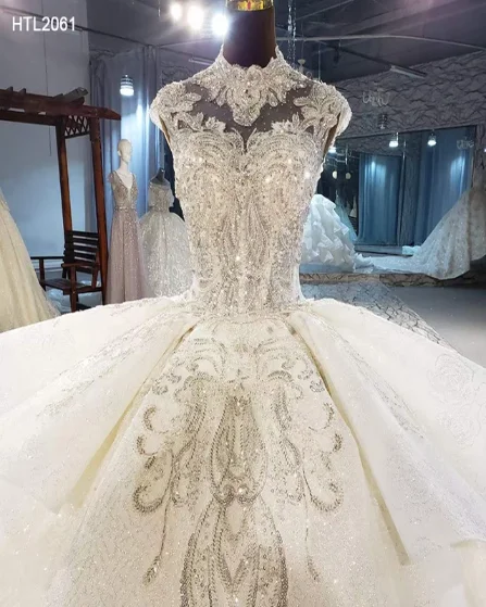 Chic Trend Collection Women Luxury elegant sequin white wedding dress