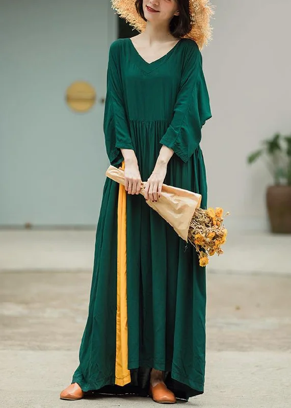 Mega Sale Luxy Green Loose Maxi Dress Caftans