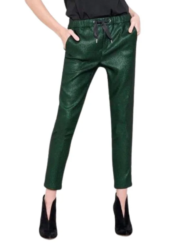 Limited Stock Women Faustine Trouser In Shiny Green