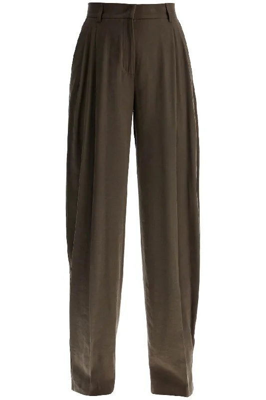 Effortless Everyday Wear The Andamane Women's  Wide Leg Viscose Trousers With Front Pleats