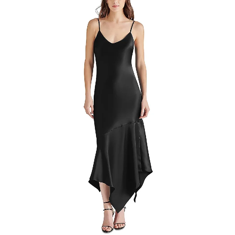 Fashion Deal Steve Madden Womens Lucille Satin Maxi Evening Dress