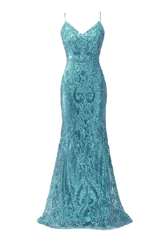 Beat The Heat In Tropical Styles 8 - ssb turquoise sequin mermaid gown