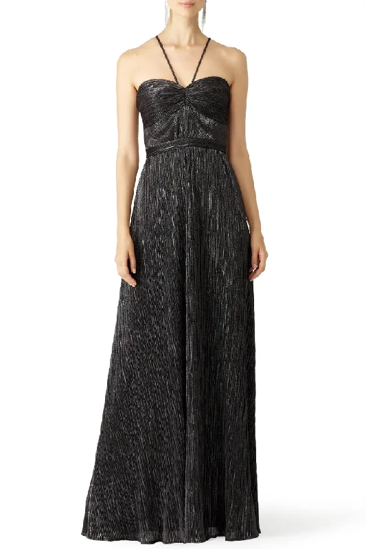 Vibrant Femme Fashion 8 - laundry by shelli segal black metallic pleated gown