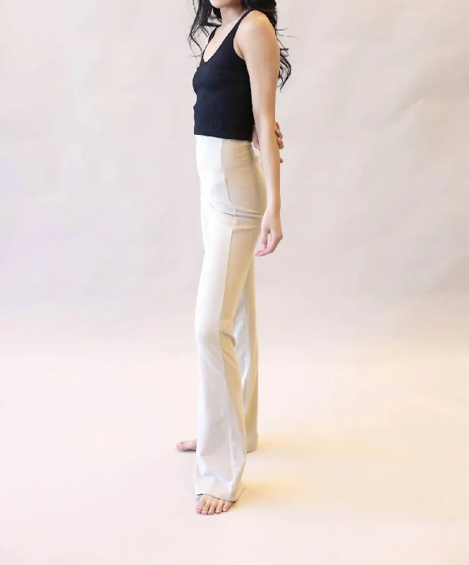 Evening Elegance Bootcut Yoga Pant In Heather Beige