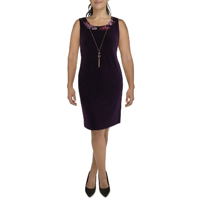 Catch Every Fashion Trend R&M Richards Womens Plus Knit Sleeveless Sheath Dress