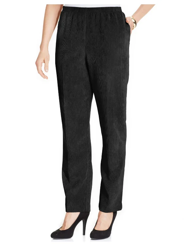 Lightweight Fabric Petites Womens Corduroy High Rise Trouser Pants