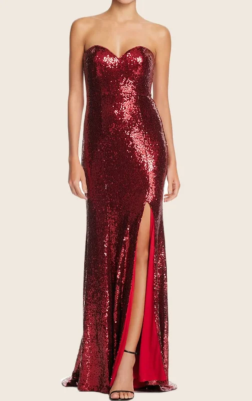 Contemporary Chic S - bariano red sequin fitted gown