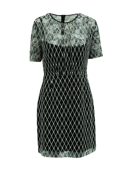 Stylish Basics Sandro Lace Mini Dress in Black Polyamide