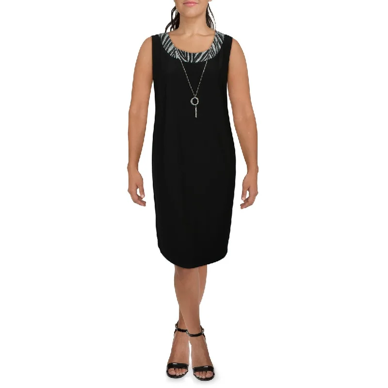 Premium Quality Garments R&M Richards Womens Plus Knee-Length Sleeveless Shift Dress