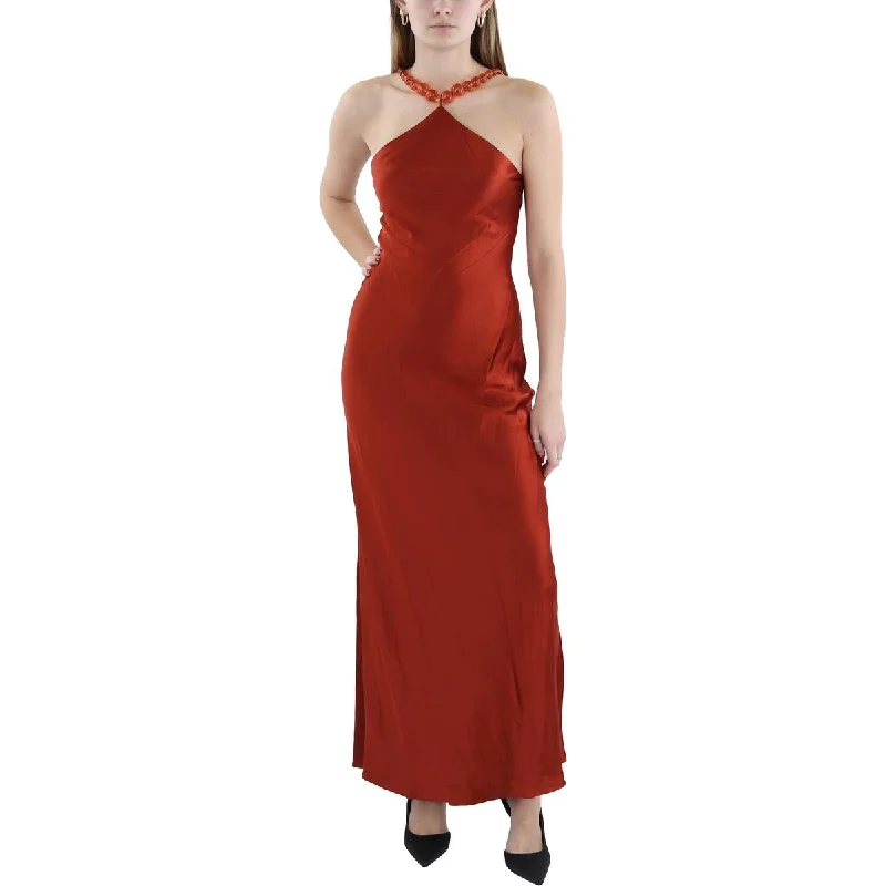 Last Chance Sale STAUD Womens Satin Embellished Evening Dress