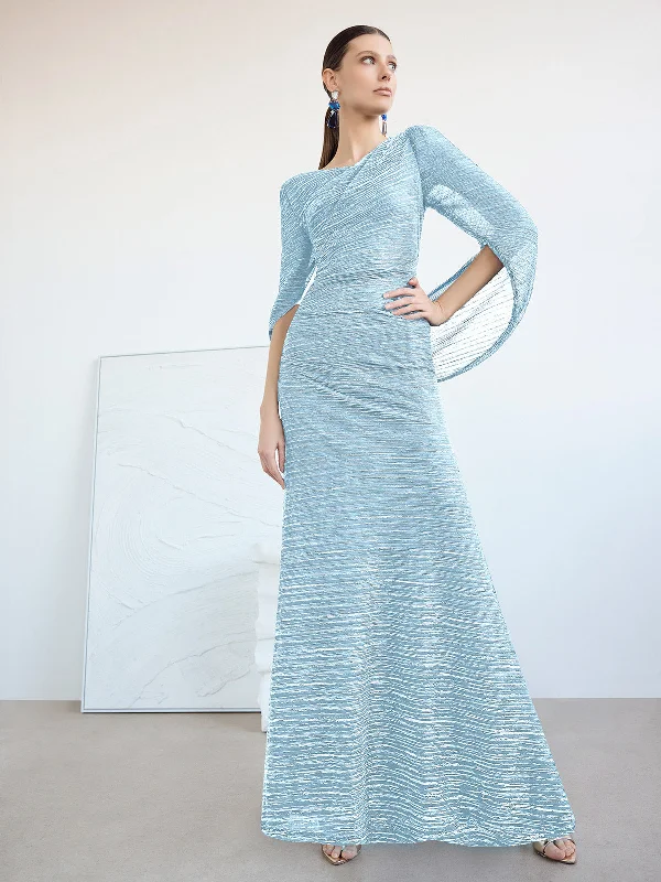 Free Spirited Fashion Vivian Sky Blue Metallic Gown