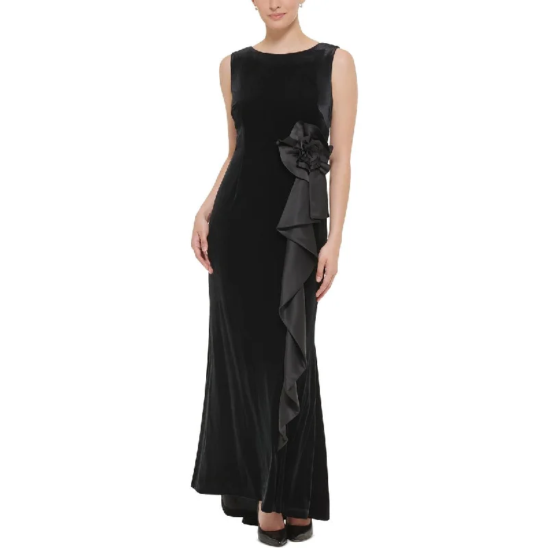 Classic Women's Fashion Jessica Howard Womens Velvet Sleeveless Evening Dress