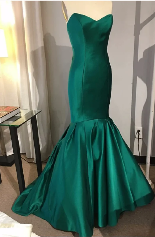 Gorgeous Glamour Collection The green heart with sleeveless mermaid evening dress  gh2365