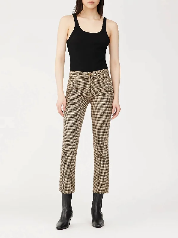 Mega Sale Mara Mid-Rise Straight Ankle Pant In Houndstooth