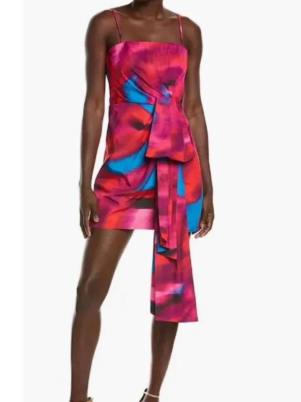 Trendy Women's Wear Collection Finnegan Bow Mini Dress In Fire Ice