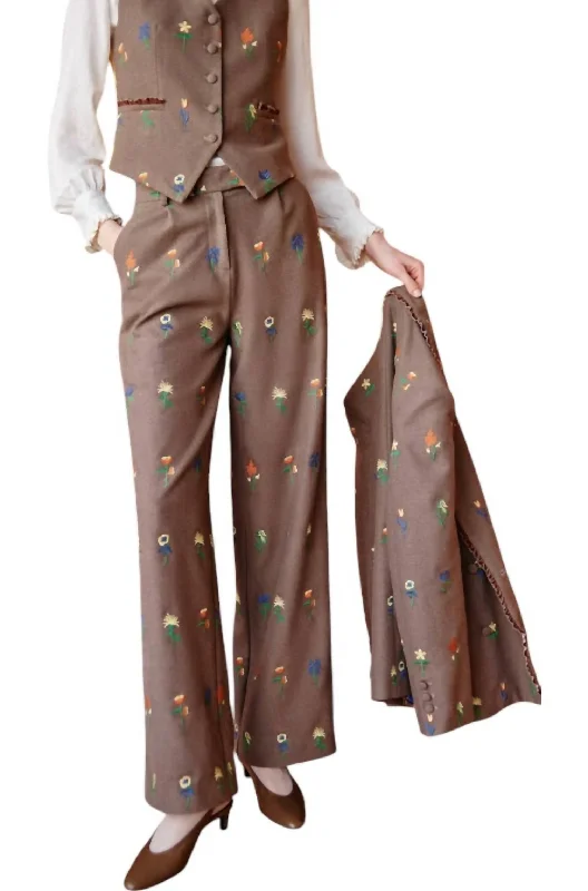 Chic Trend Collection Chesnut Trousers In Brown