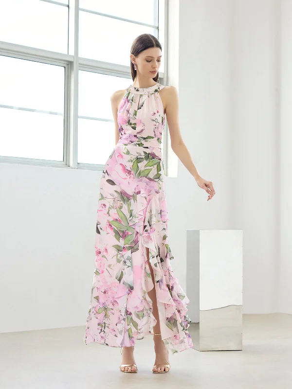 Holiday Sale Frannie Petal Pink Printed Maxi