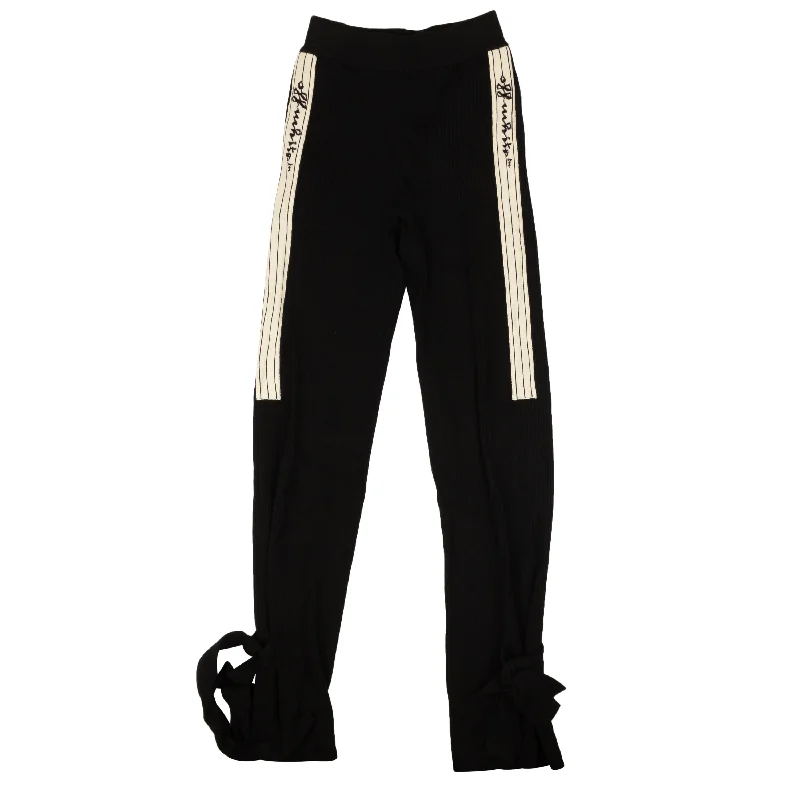 Seasonal Clearance Off-White C/O Virgil Abloh Knitted Logo Stripe Pants - Black