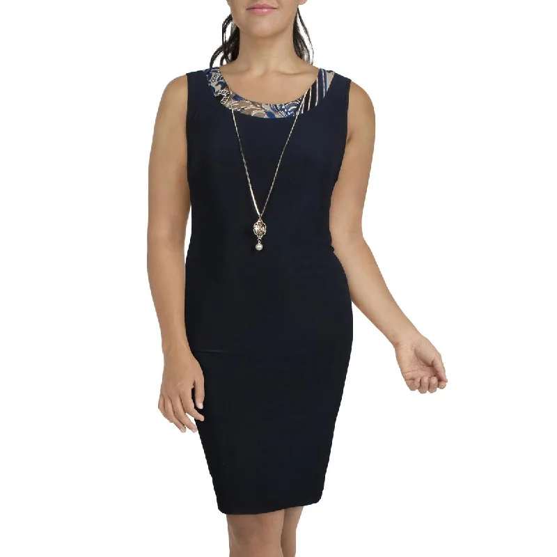 Style Your Wardrobe R&M Richards Womens Knit Sleeveless Sheath Dress