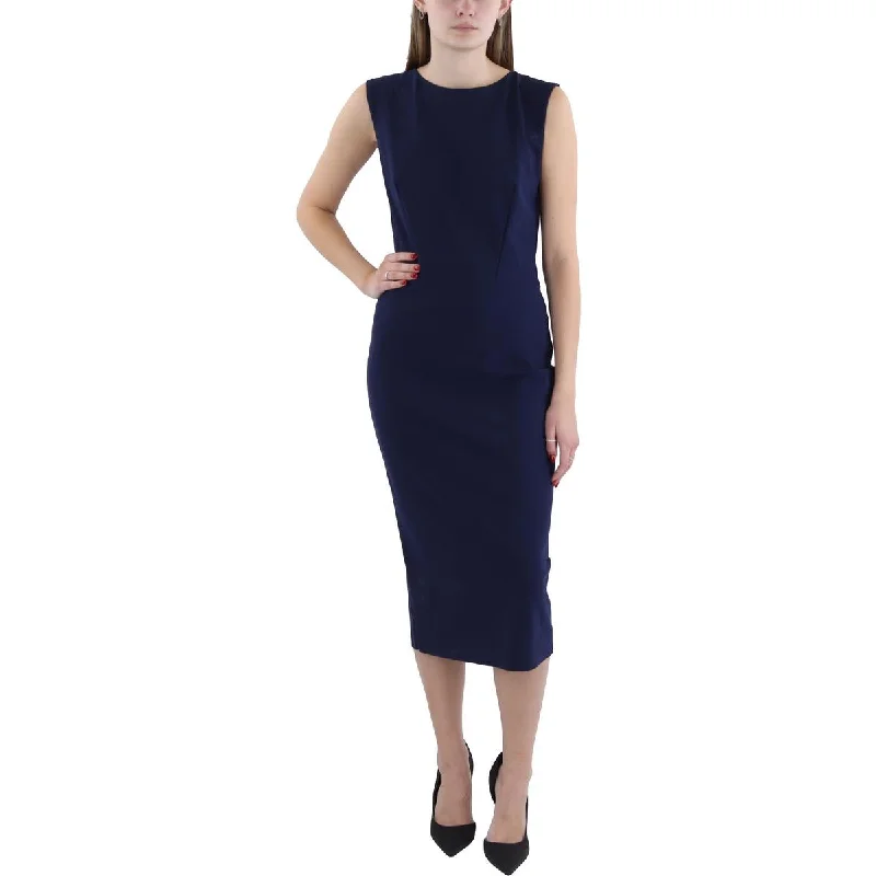 Everyday Glamour Chiara Boni Womens Midi Sleeveless Wear To Work Dress