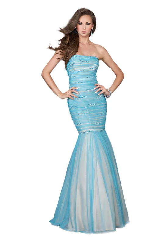 Update With Cottagecore Styles 6- la femme blue & nude mermaid gown