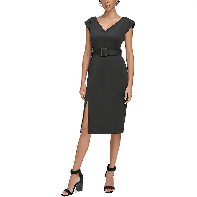 Limited Time Deal Calvin Klein Womens Knit Sleeveless Sheath Dress