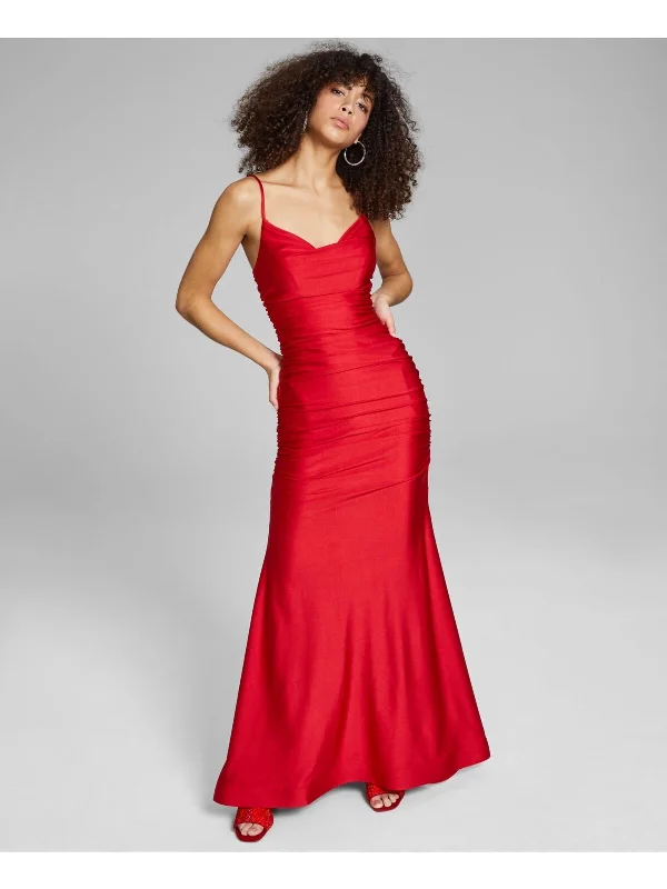 Elevated Style b darlin red ruched mermaid gown