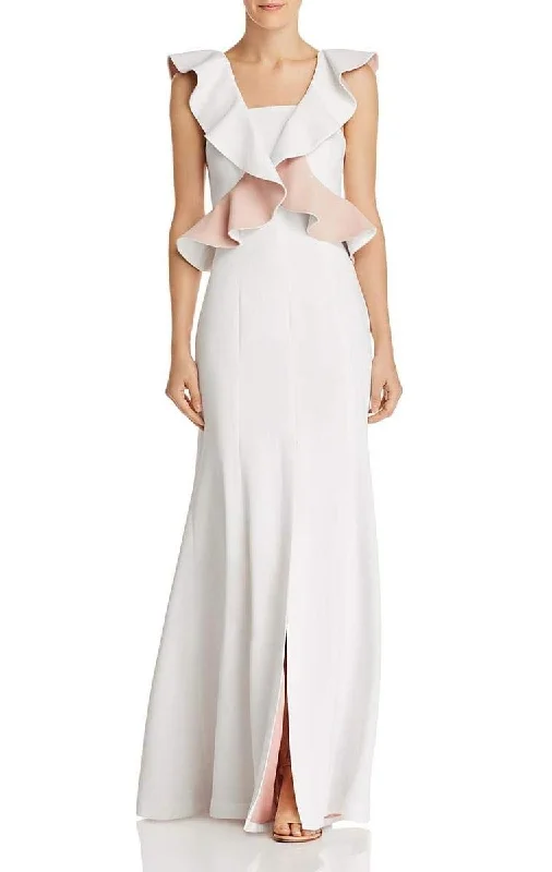 Tropical Island - Inspired Attire XS - c/meo white & blush ruffle gown