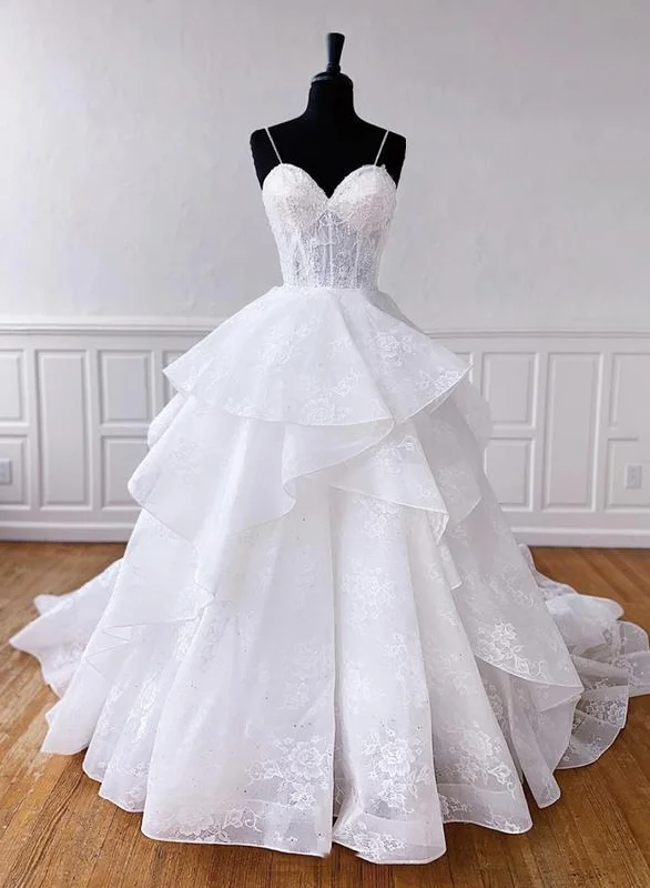 Special Offer White tulle lace long prom gown formal dress M2274