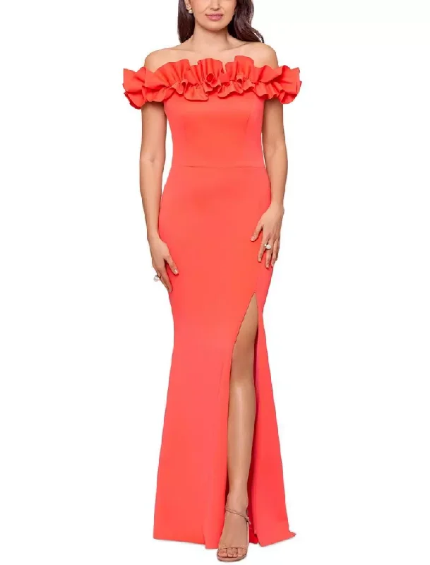 Flash Deals 4 - xscape orange ruffled mermaid gown