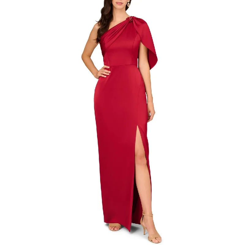 Fashion Forward Outfits Aidan Mattox Womens Satin One Shoulder Evening Dress