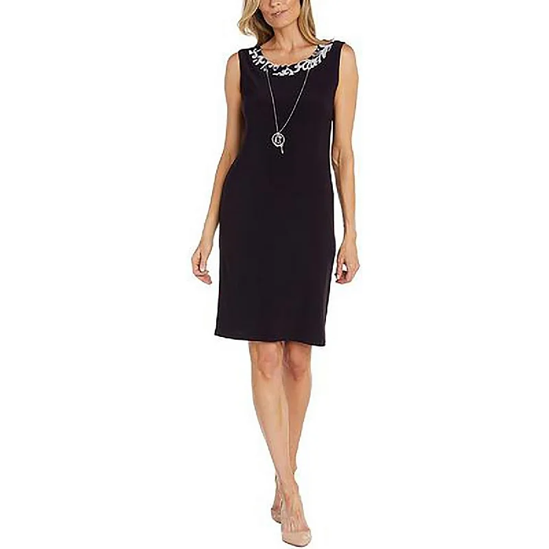 Exclusive Discount R&M Richards Womens Knit Sleeveless Sheath Dress