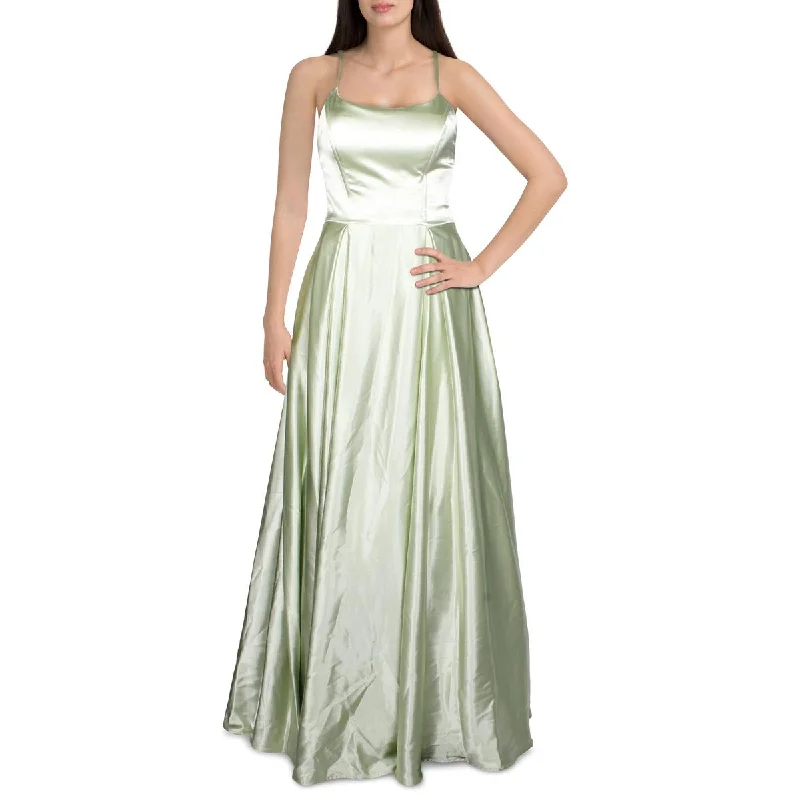 Everyday Basics Speechless Womens Juniors Satin Strappy Evening Dress