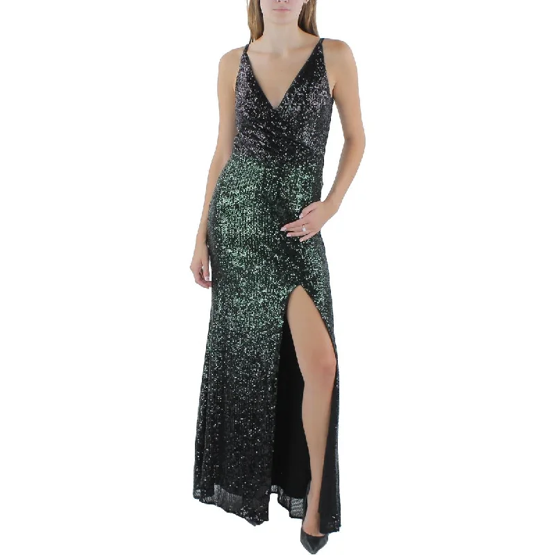 Romantic Detailing Dress The Population Womens Sequined Sleeveless Evening Dress