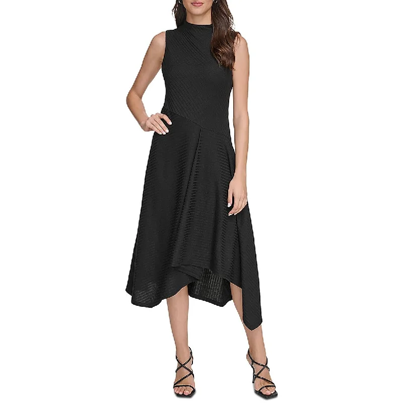 Fashion Forward Style DKNY Womens Asymmetrical Sleeveless Sheath Dress