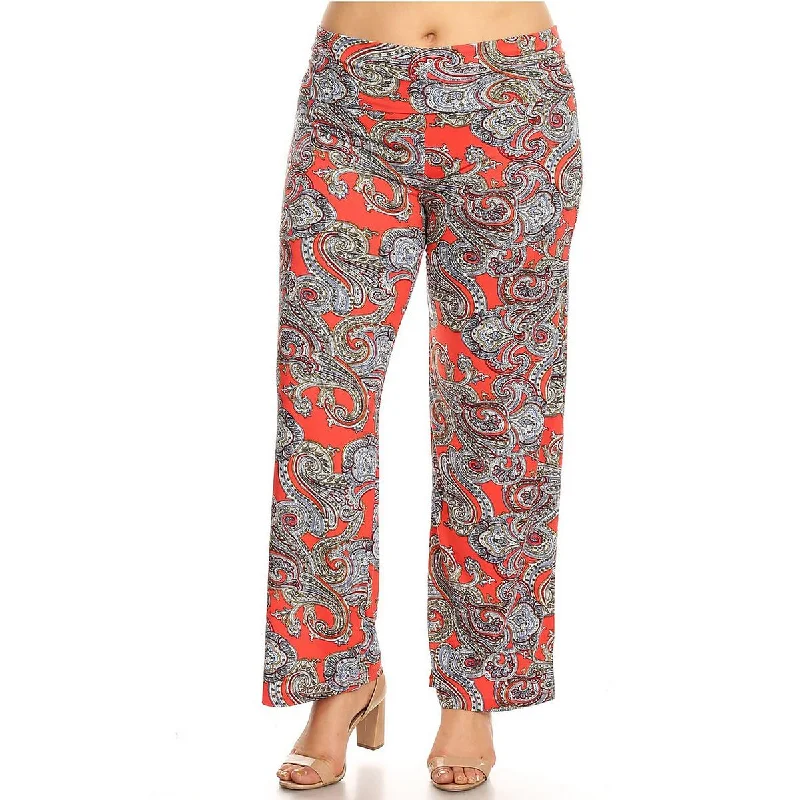 All Season Basics Discount Womens Paisley High Rise Wide Leg Pants