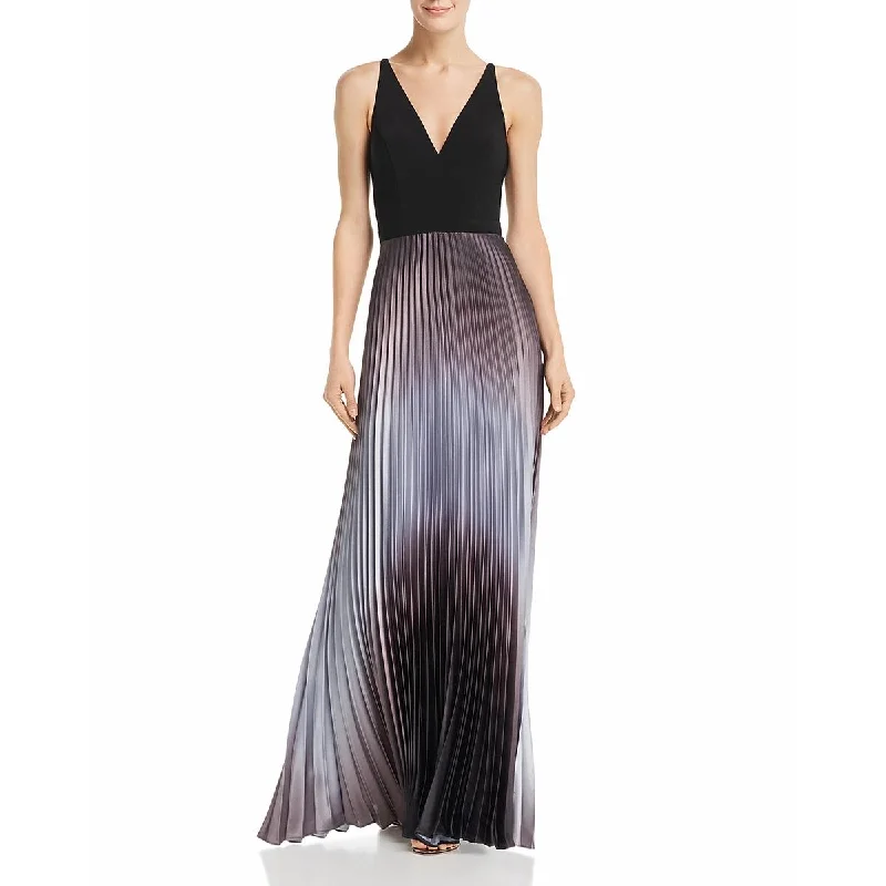 Hot Styles Aqua Womens Satin Pleated Evening Dress