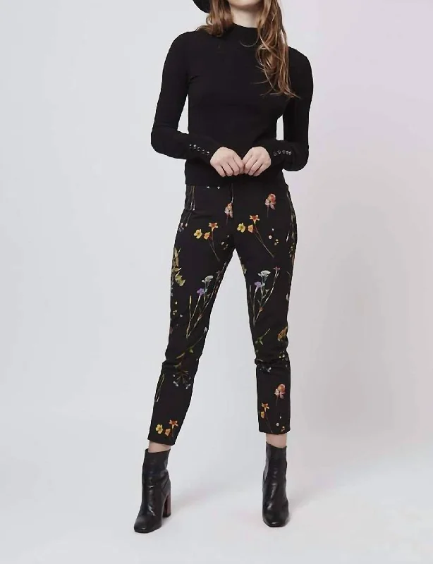 Stylish Women's Apparel Floral Print Slim Pants In Multicolor