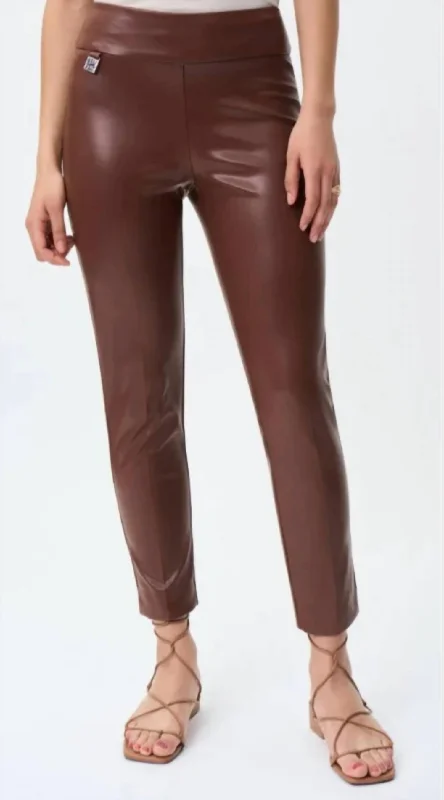 Sophisticated Style Espresso Leather Pants