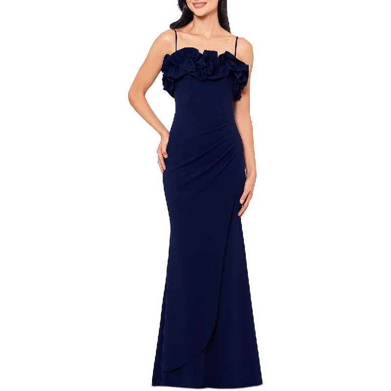 Quality Wear Xscape Womens Ruffled Sleeveless Evening Dress