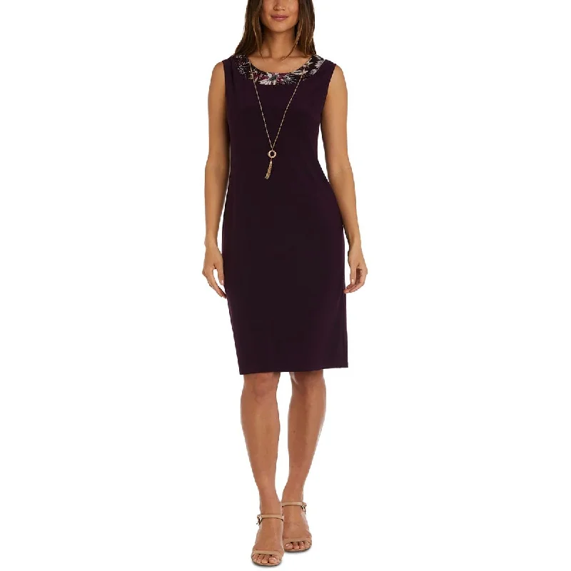 Minimalist Chic R&M Richards Womens Jersey Sleeveless Sheath Dress