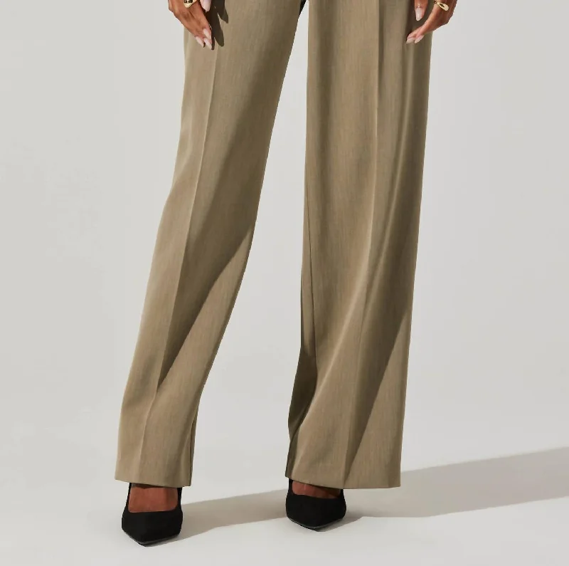 Embrace New Fashion Faria High Waisted Trouser Pant In Cedar