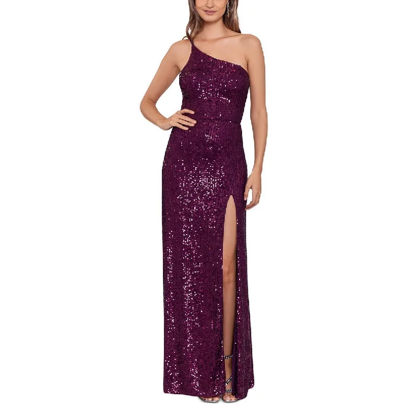 Flash Sale 7 - blondie nites purple sequin one shoulder gown